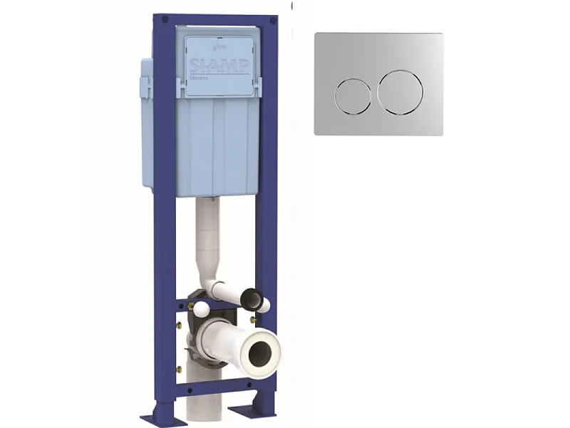 Bâti-support WC autoportant SIAMP Ingenio Premium quieto avec plaque de commande chromé
