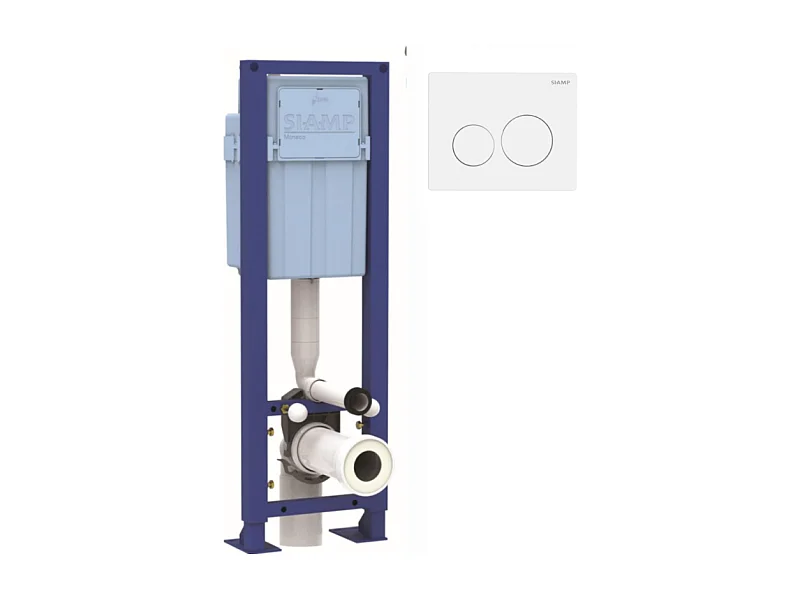 Bati support SIAMP Ingenio Premium quieto + plaque de commande blanche