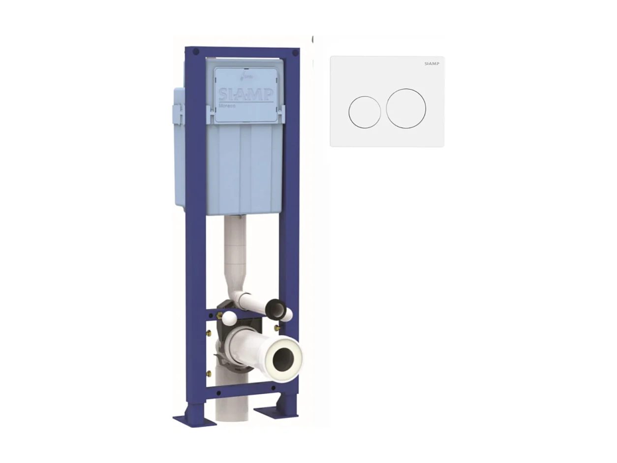 Bati support SIAMP Ingenio Premium quieto + plaque de commande blanche