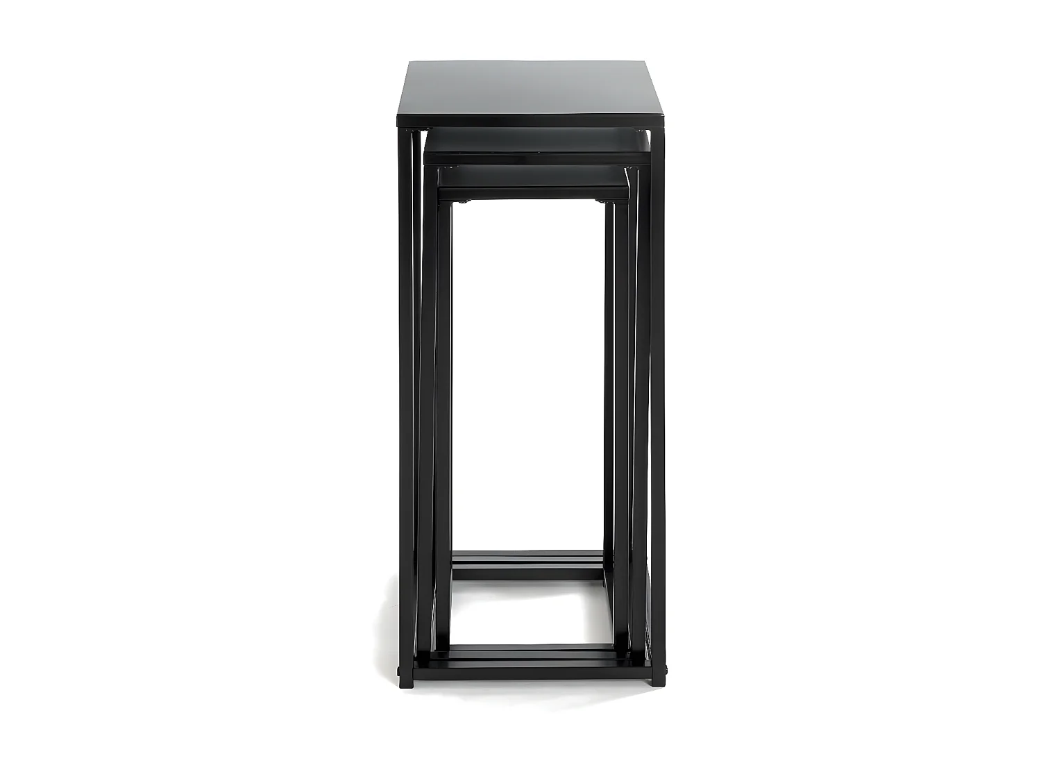 Lot de 3 Porte-Plantes en Métal "Cromano" 71cm Noir