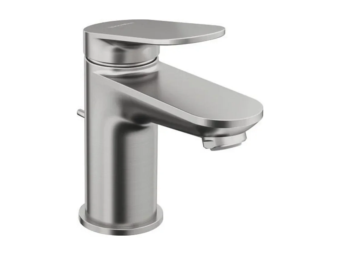 Mezclador de lavabo DURAVIT Wave S con desagüe de acero inoxidable cepillado