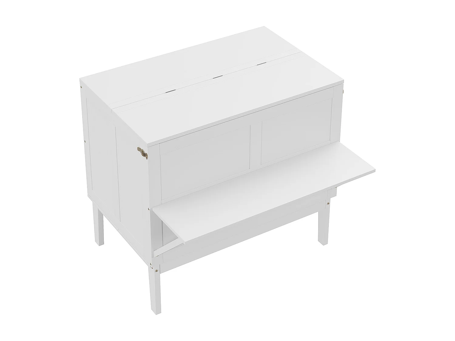 Verticaal Opklapbed 90 x 200 cm met lattenbodem, multiplex + MDF, wit (zonder matras)