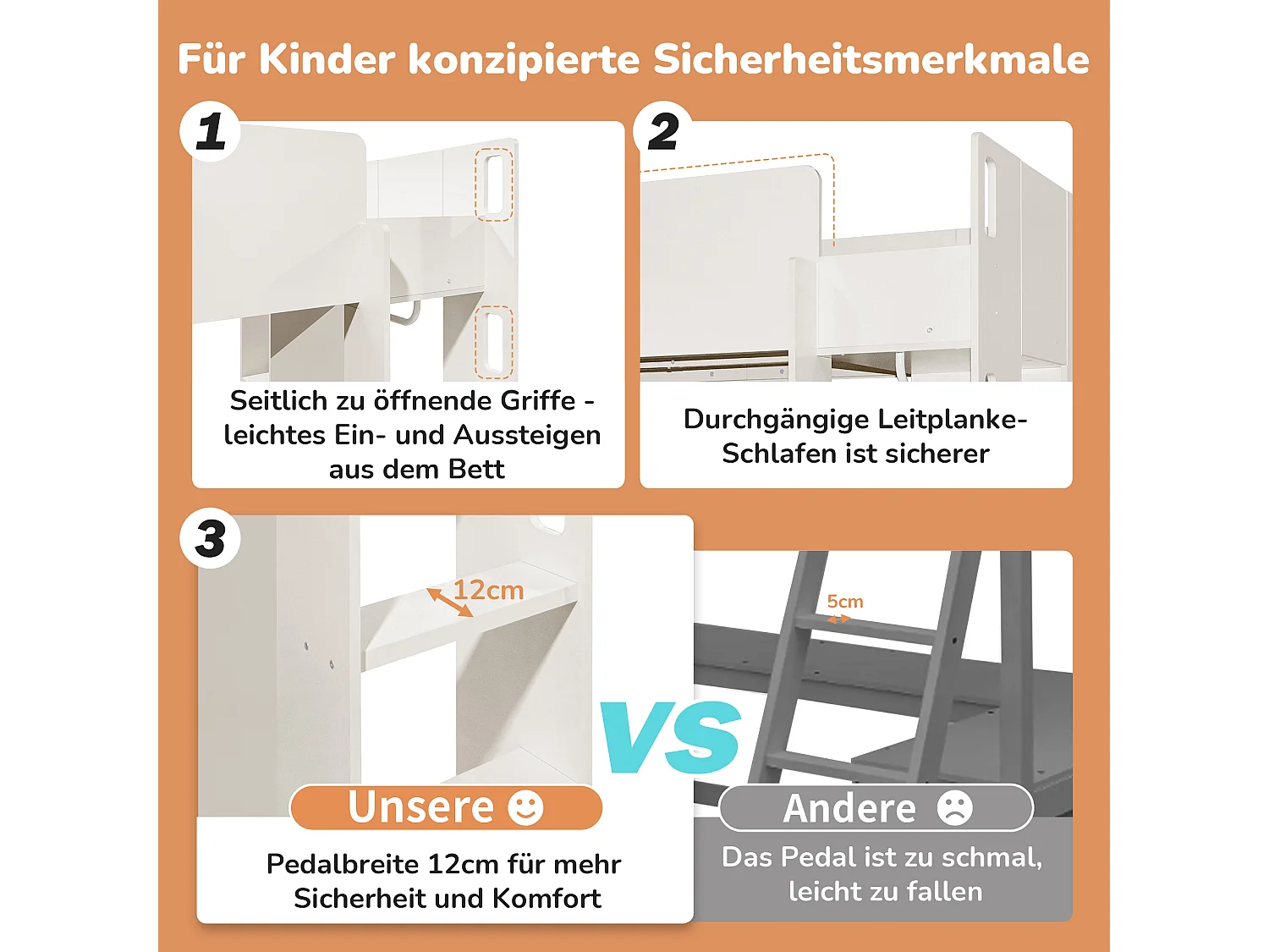 Łóżko piętrowe dla dzieci 90 x 200, łóżko uniwersalne 3 w 1 z szafą, otwartymi półkami i schodkami, płyta wiórowa, kolor biały