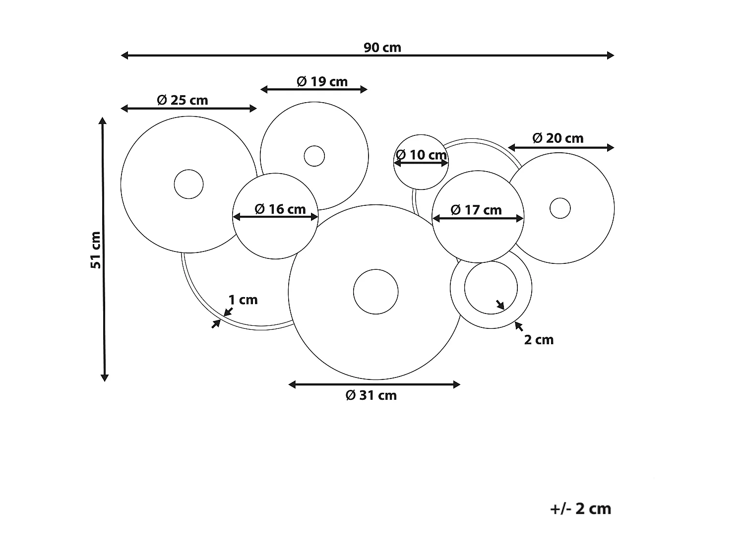 Decoração de parede ACTINIUM Metal 51 cm Azul