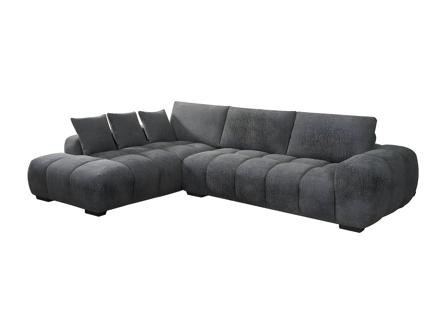 Bank hoekbank meubel stof "Monceau" - 3 zits - Grijs