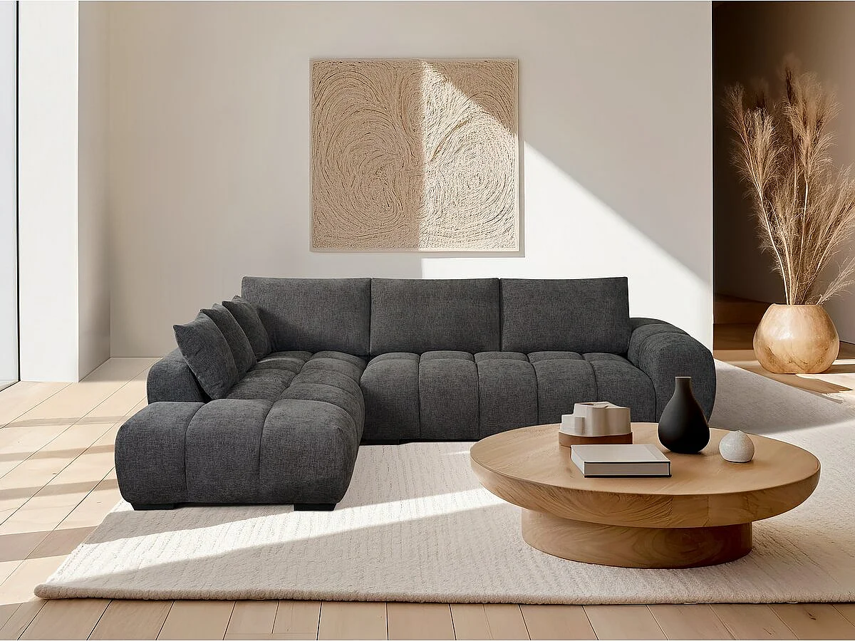 Canapé d'angle "Monceau" - 3 places - Gris