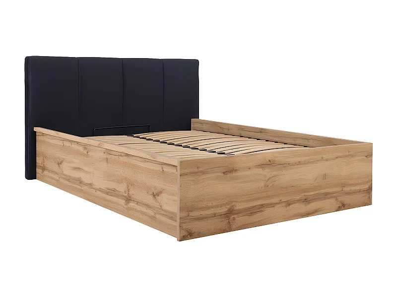 Letto con contenitore con base Edwin marrone 160x200