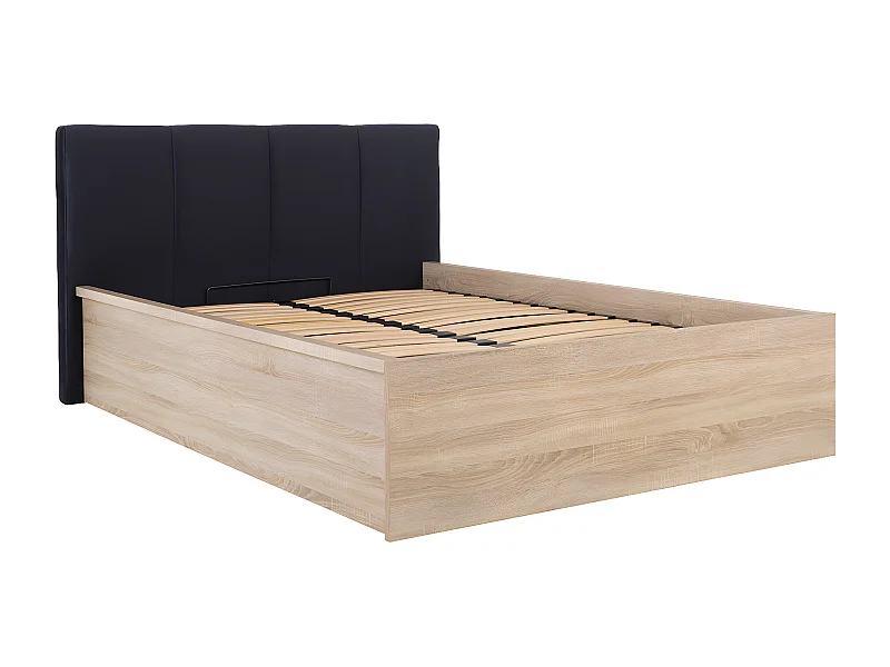 Letto con contenitore con base Edwin marrone 160x200