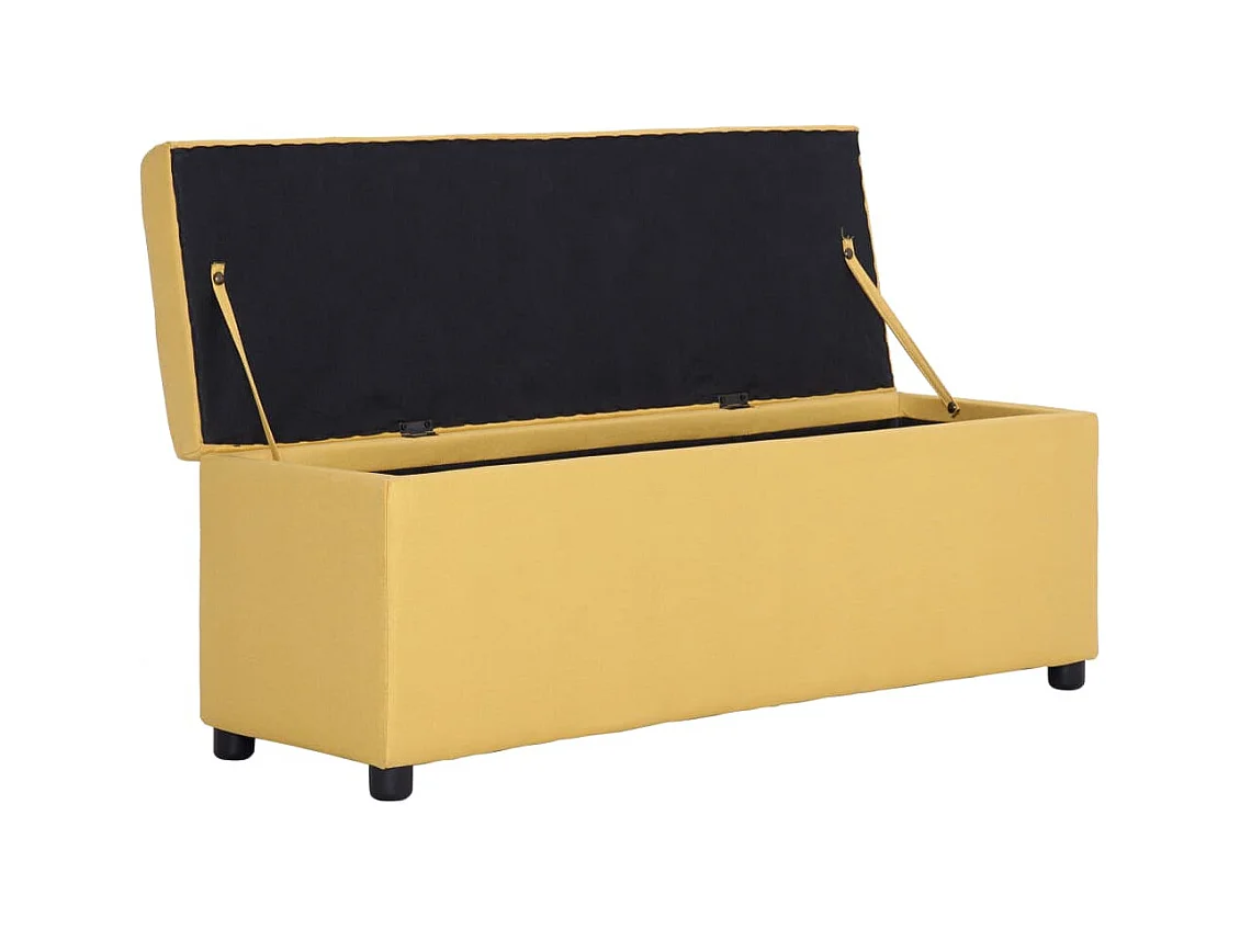 Banc avec compartiment de rangement 116 cm Jaune Polyester
