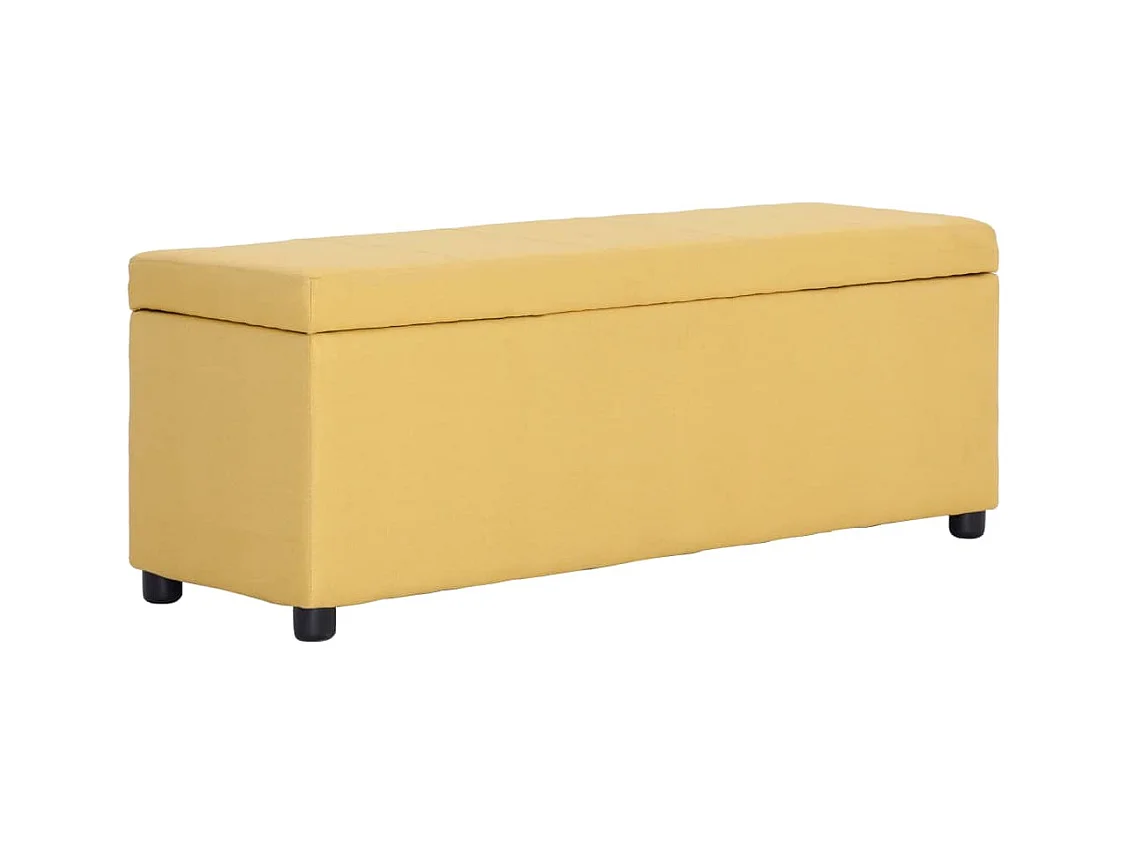 Banc avec compartiment de rangement 116 cm Jaune Polyester