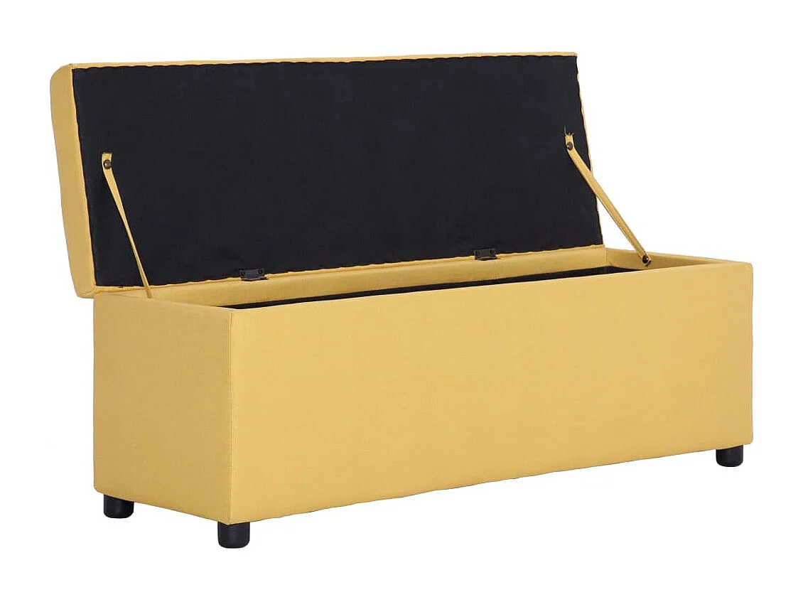 Banc avec compartiment de rangement 116 cm Jaune Polyester