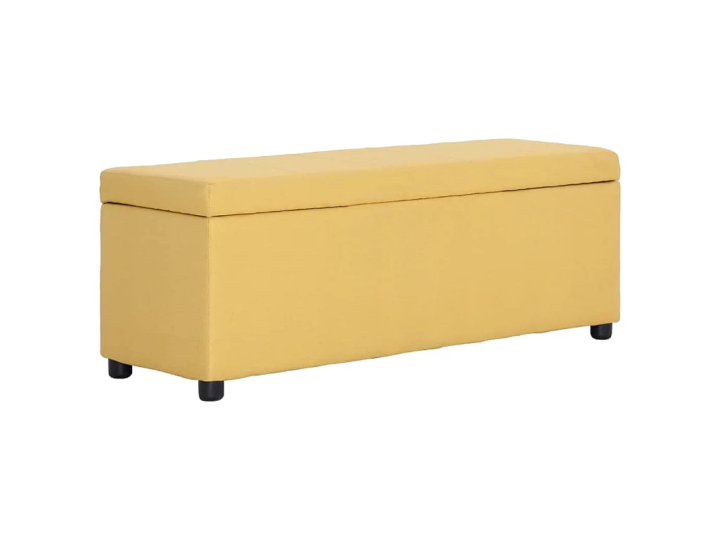 Banc avec compartiment de rangement 116 cm Jaune Polyester