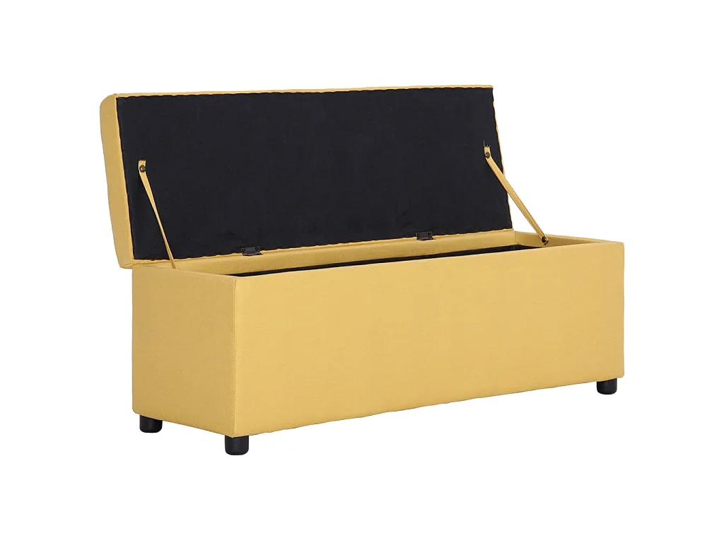 Banc avec compartiment de rangement 116 cm Jaune Polyester