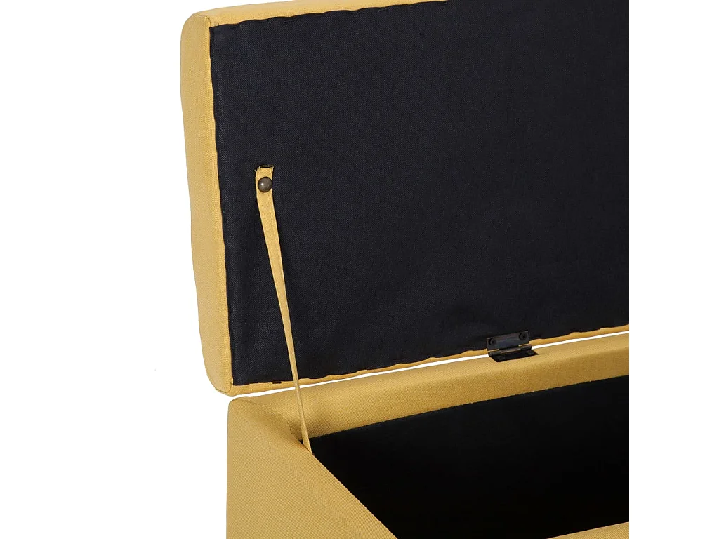 Banc avec compartiment de rangement 116 cm Jaune Polyester