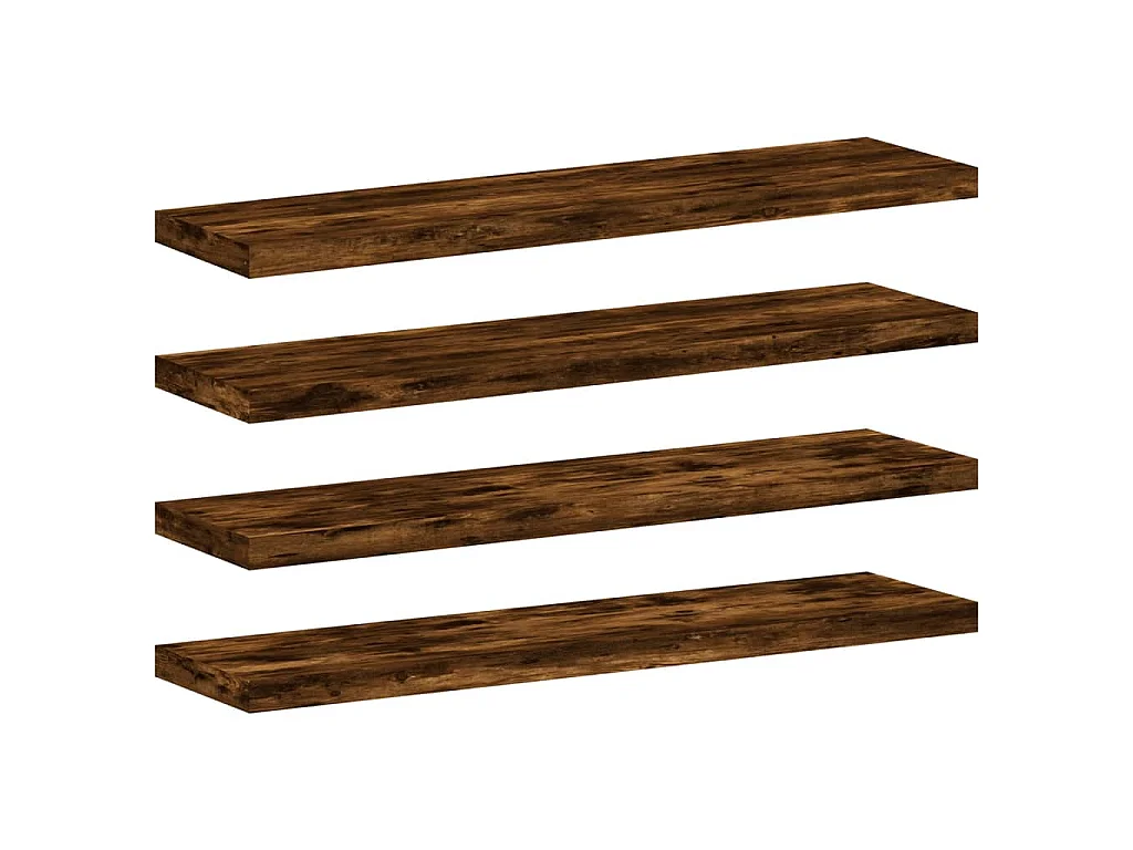 Étagères murales 4 pcs chêne fumé 40x10x1,5cm bois d'ingénierie