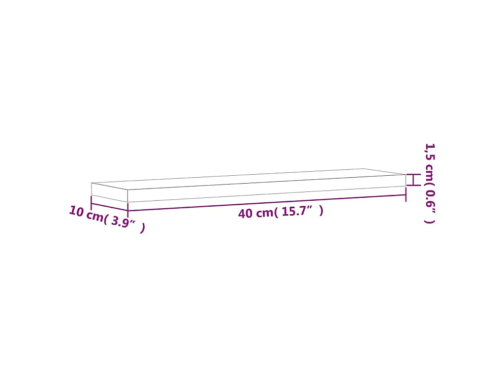Étagères murales 4 pcs chêne fumé 40x10x1,5cm bois d'ingénierie