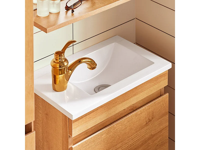 SoBuy Mobili da bagno sospeso Mobile lavabo con 1 anta Naturale 41x25x52cm BZR169-N