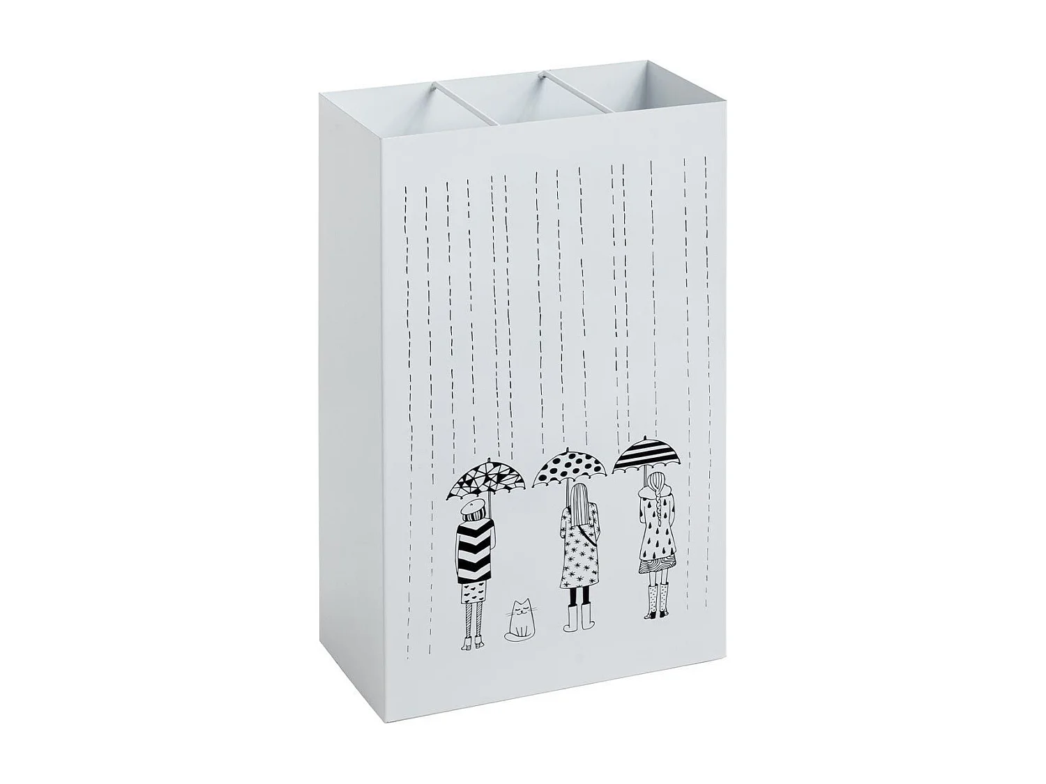 Porte-Parapluies Design "Motif" 48cm Blanc Laqué