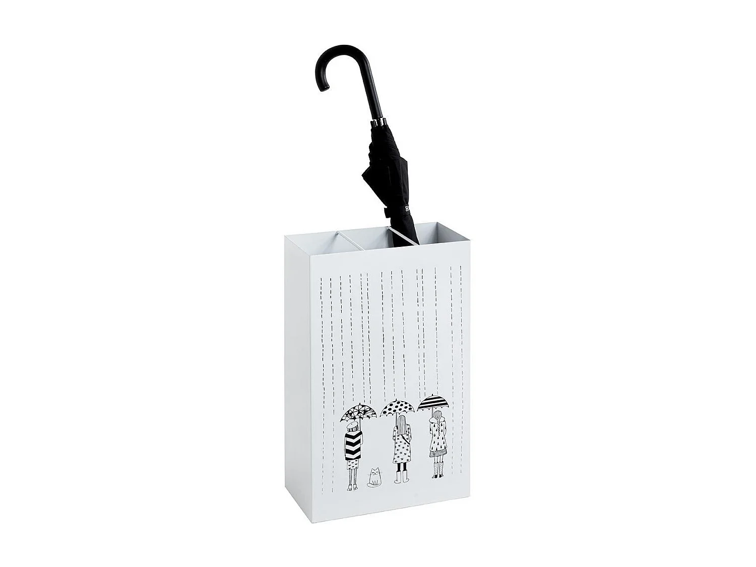 Porte-Parapluies Design "Motif" 48cm Blanc Laqué