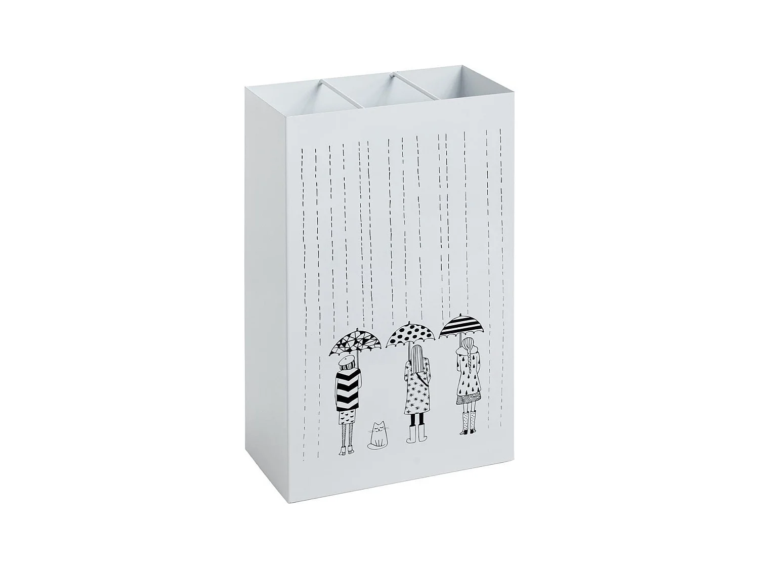 Porte-Parapluies Design "Motif" 48cm Blanc Laqué