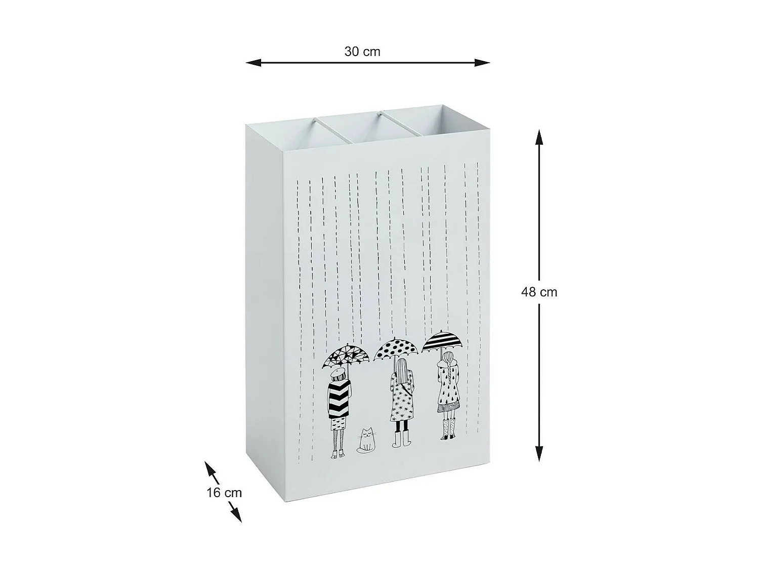 Porte-Parapluies Design "Motif" 48cm Blanc Laqué