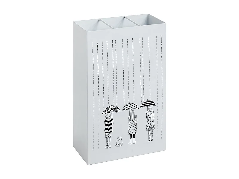 Porte-Parapluies Design "Motif" 48cm Blanc Laqué