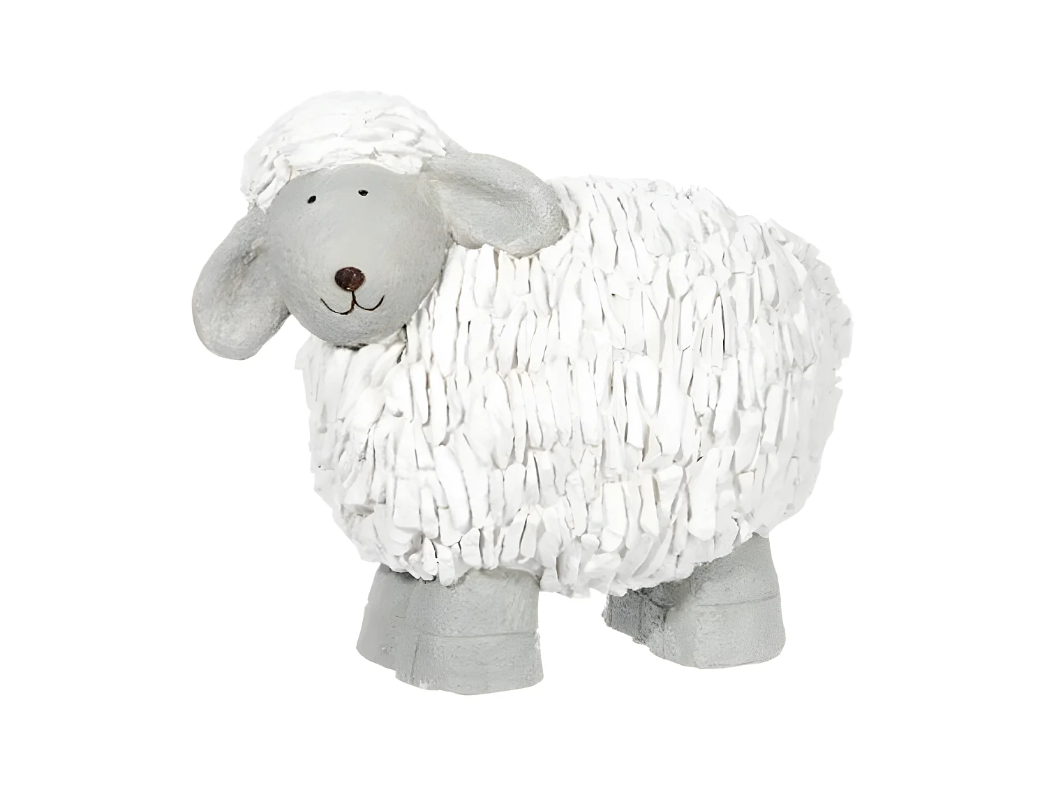 Statuette Déco Mouton "Polly" 35cm Blanc & Gris