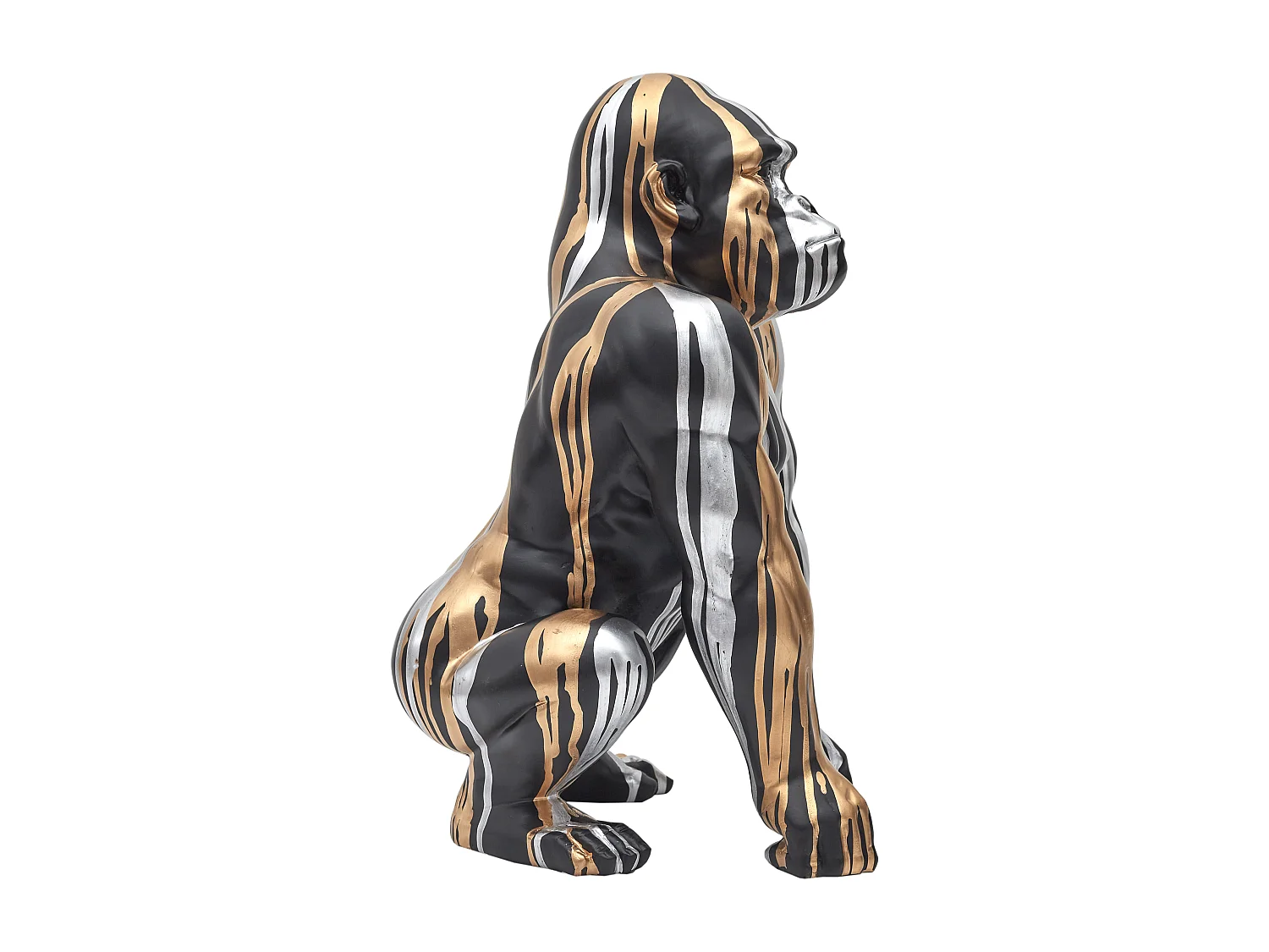 Statuette Déco Gorille "Coulure" 45cm Noir