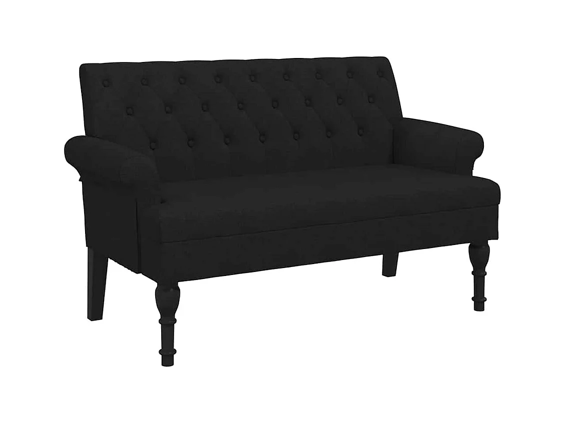 Banco com encosto preto 120x62x75,5 cm tecido