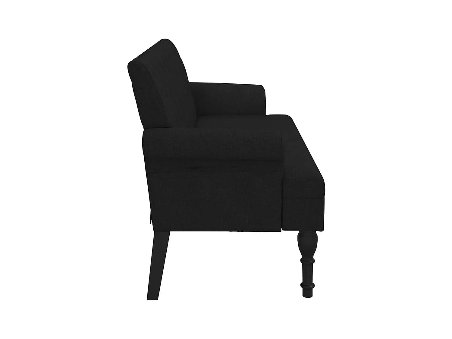 Banco com encosto preto 120x62x75,5 cm tecido