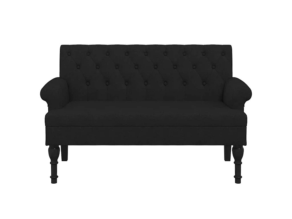 Banc avec dossier Noir 120x62x75,5 cm Tissu