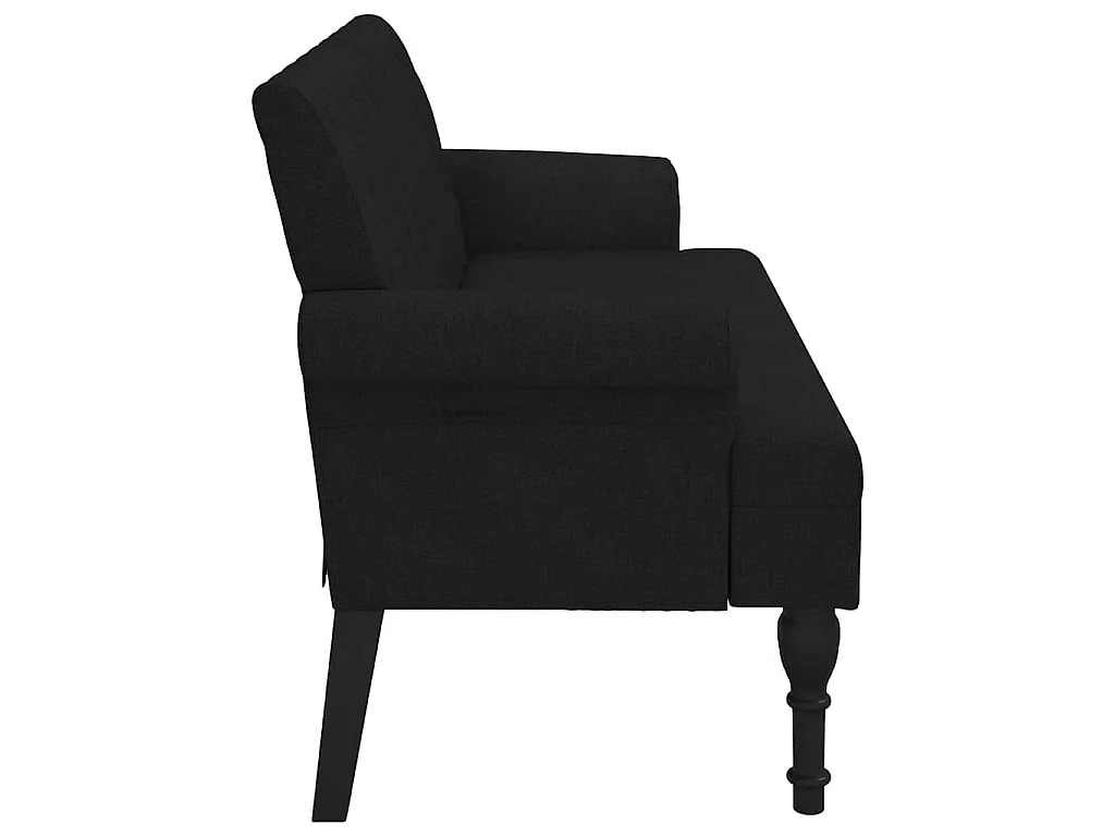 Banc avec dossier Noir 120x62x75,5 cm Tissu
