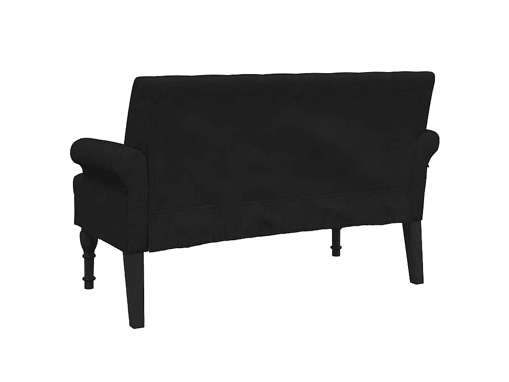 Banc avec dossier Noir 120x62x75,5 cm Tissu