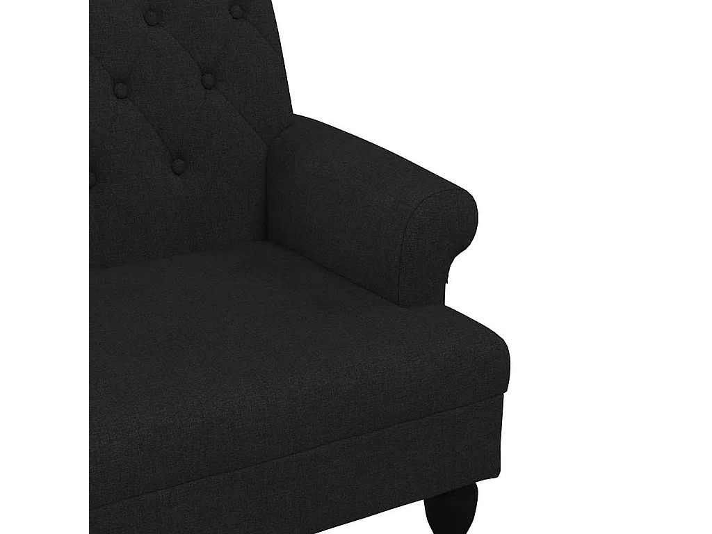 Banc avec dossier Noir 120x62x75,5 cm Tissu
