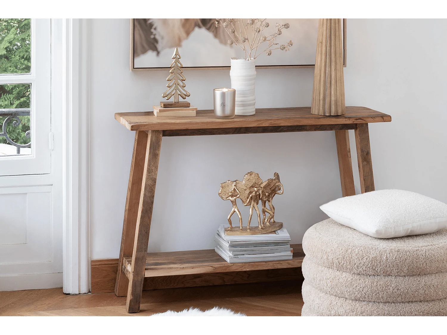 Console en Bois Recyclé "Matilda" 120cm Naturel