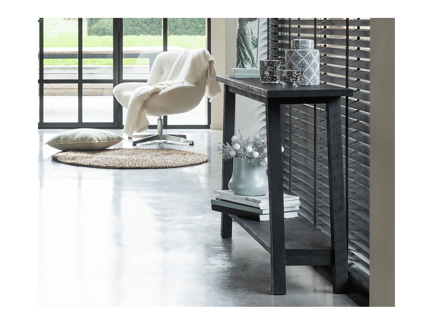 Console en Bois de Manguier "Matilda" 120cm Noir