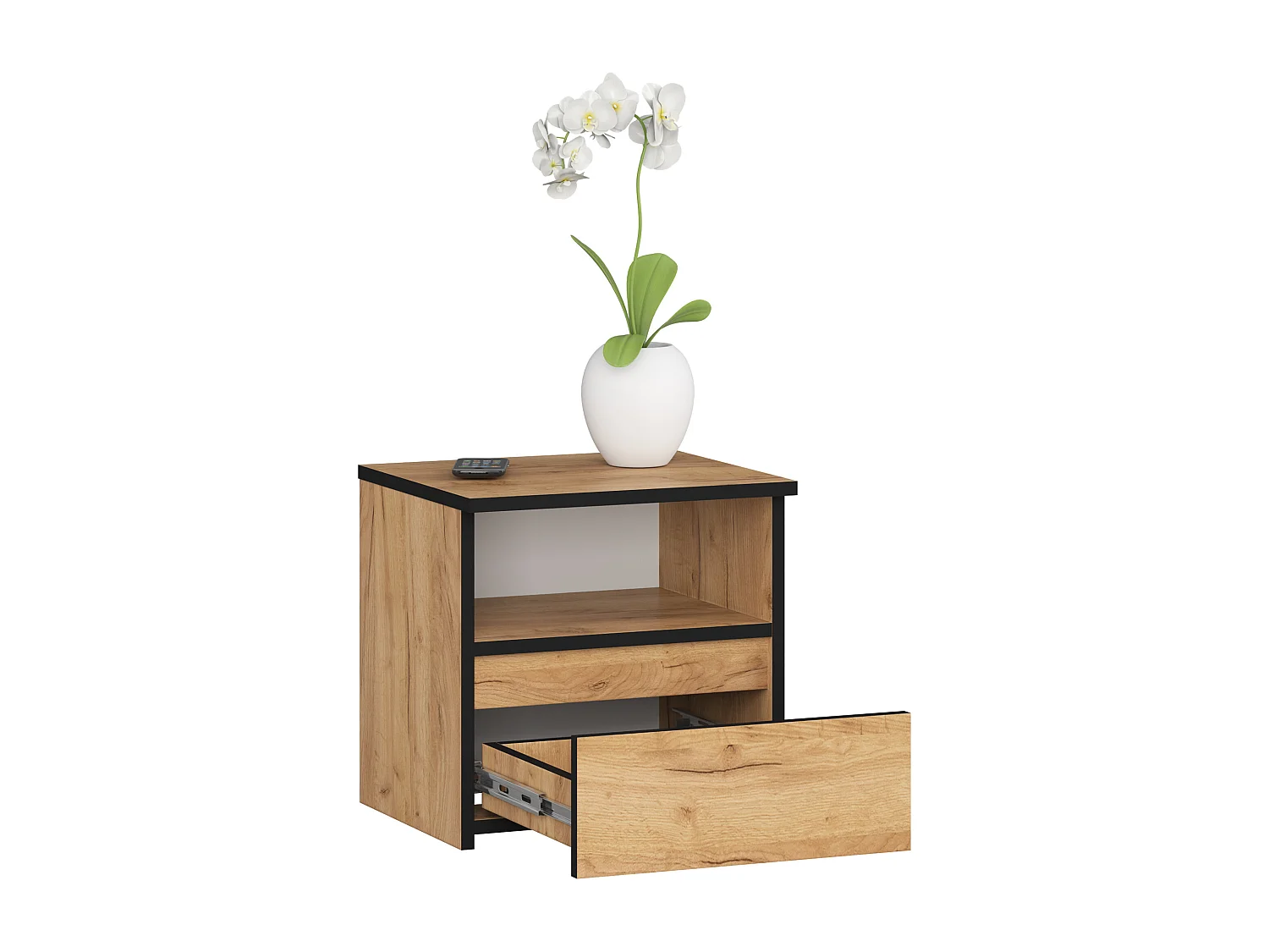 Table de chevet AKORD CL1 Chêne Craft 40 cm 1 tiroir façade Chêne Craft 1 étagère 40x35x40 cm