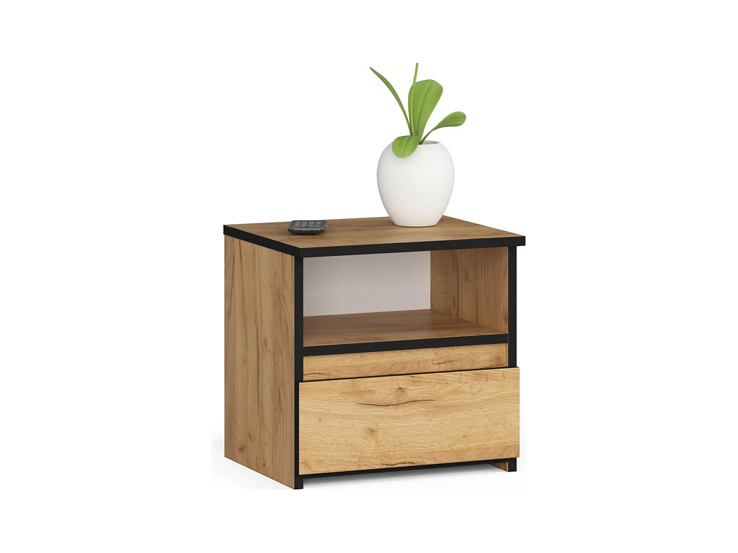 Table de chevet AKORD CL1 Chêne Craft 40 cm 1 tiroir façade Chêne Craft 1 étagère 40x35x40 cm