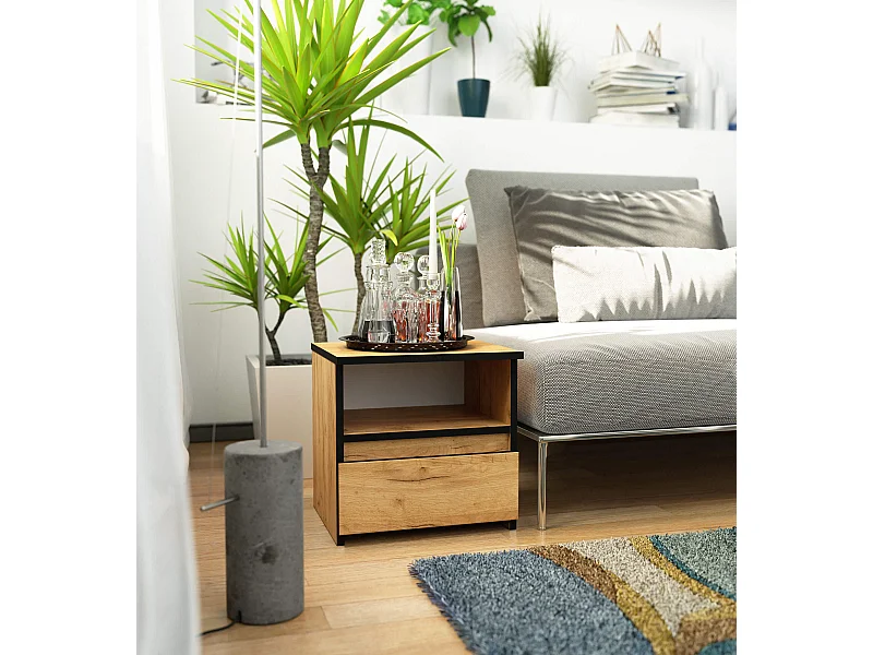 Szafka nocna AKORD CL1 Dąb Craft 40 cm 1 szuflada fronty kolor Dąb Craft 1 półka 40x35x40 cm