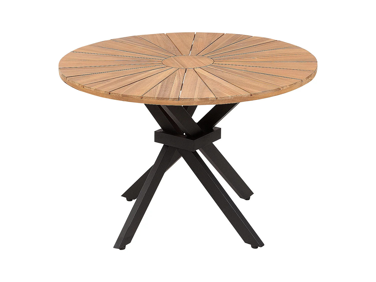 Gartentisch Akazienholz hellbraun rund ⌀ 110 cm Lattenoptik modern robust Agello