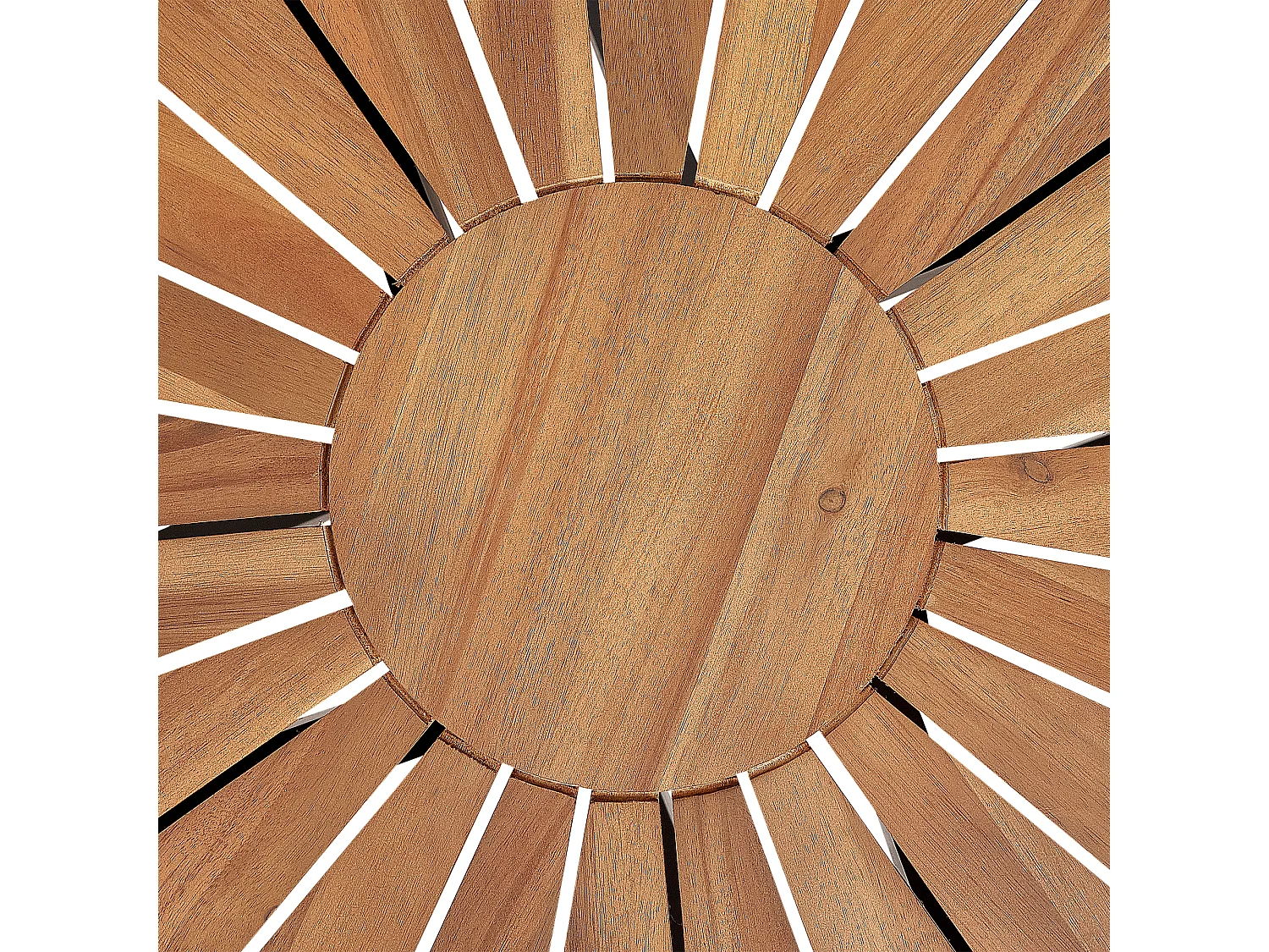 Gartentisch Akazienholz hellbraun rund ⌀ 110 cm Lattenoptik modern robust Agello