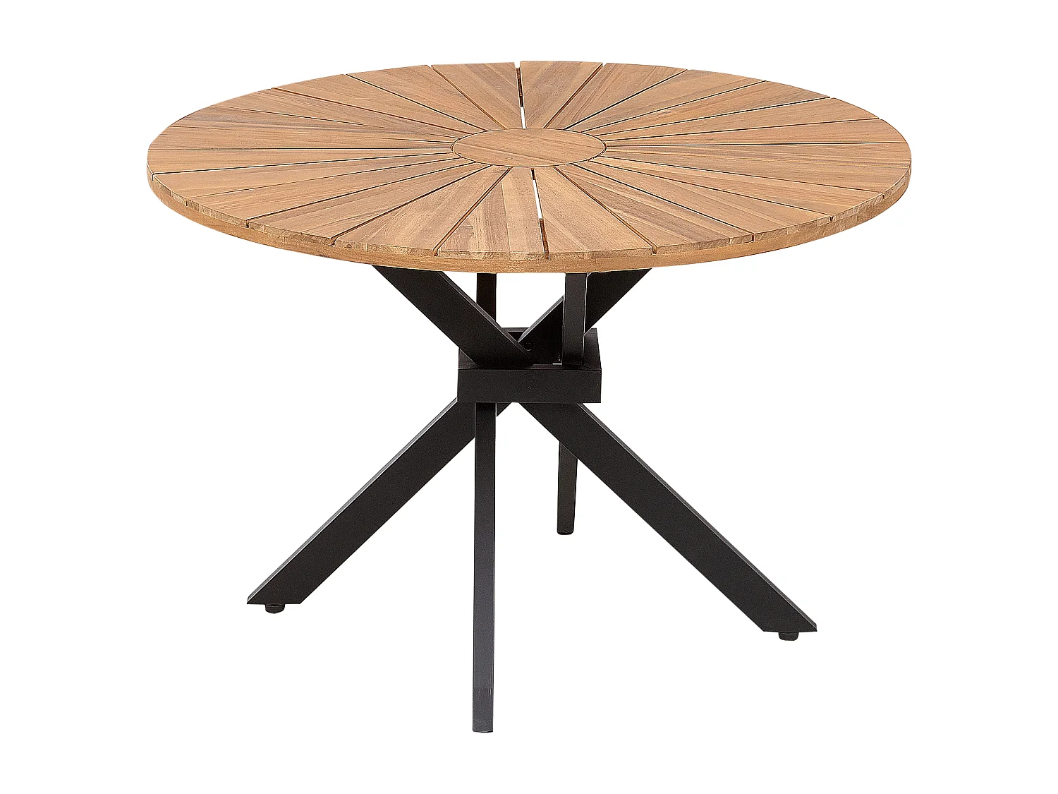 Gartentisch Akazienholz hellbraun rund ⌀ 110 cm Lattenoptik modern robust Agello