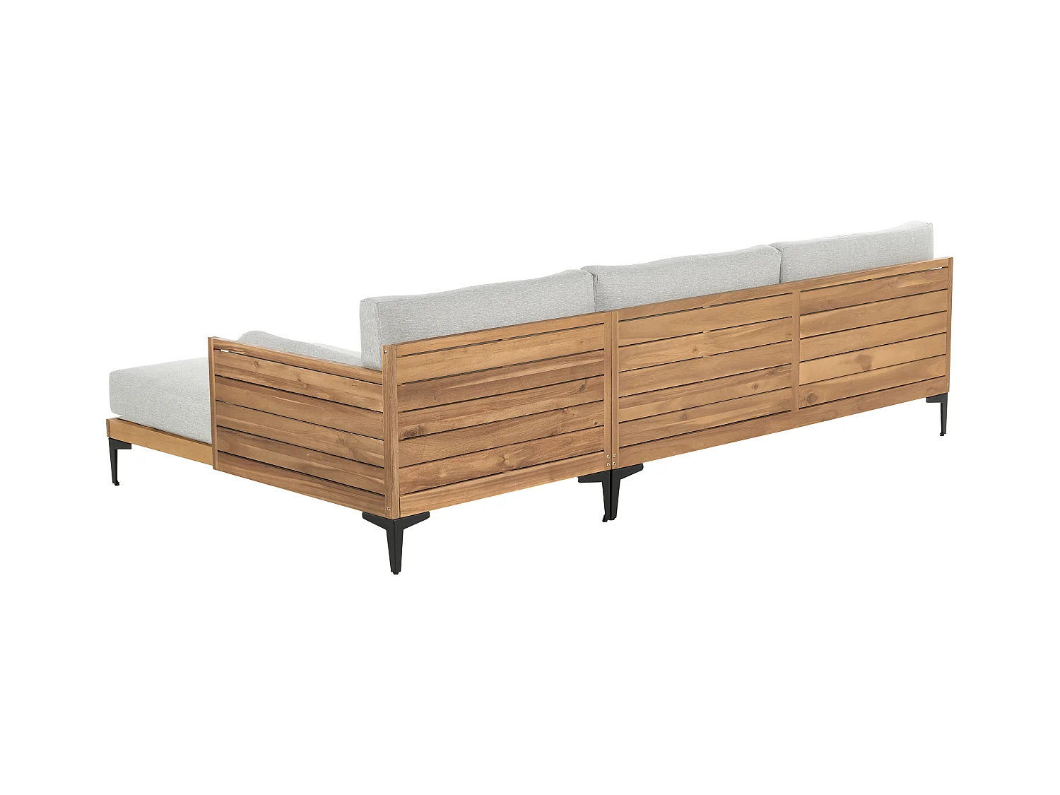 Divano angolare da giardino 4 posti CAVEZZO Lato Sinistro Legno di acacia certificato Grigio