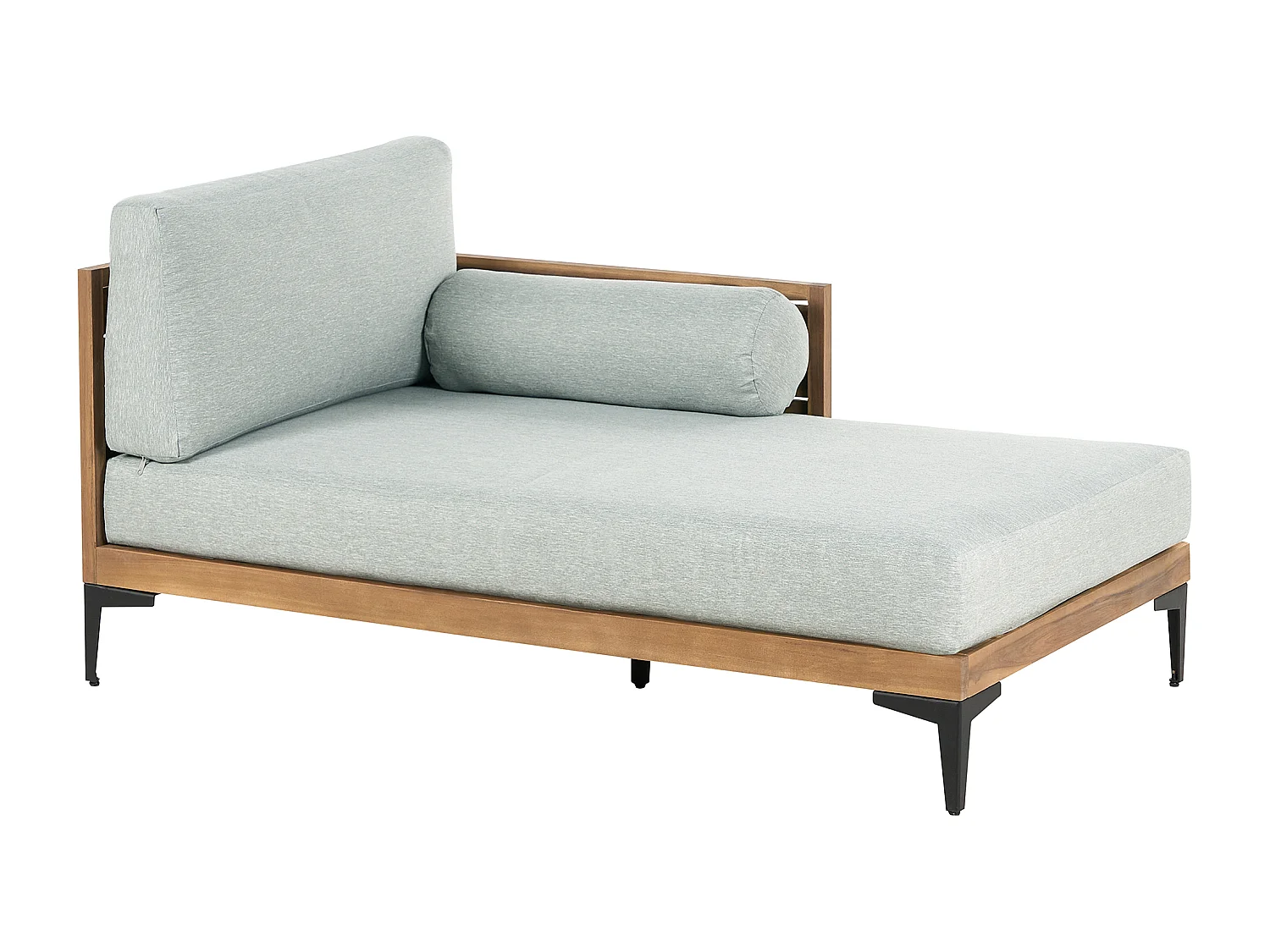 Canapé d'angle de jardin 4 places CAVEZZO Côté droite Bois d'acacia certifié Gris