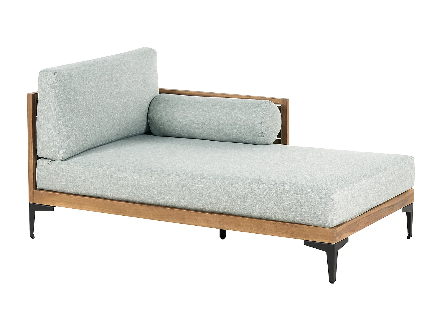 Canapé d'angle de jardin 4 places CAVEZZO Côté gauche Bois d'acacia certifié Gris