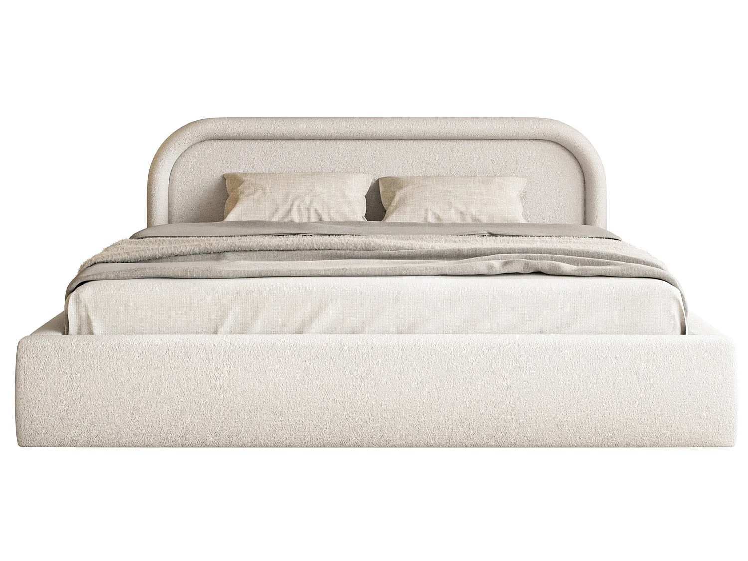Opbergbed met hoofdeinde - 140x200 cm - greige - RUVI