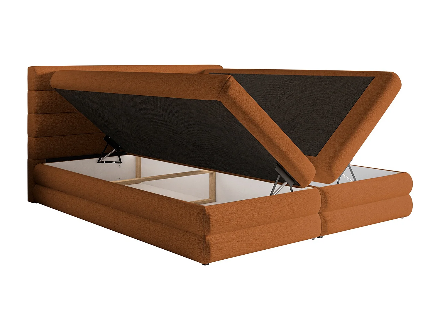 Boxspringbett mit Bettkasten - Kupferbraun - 140x200 cm - ALEGRE