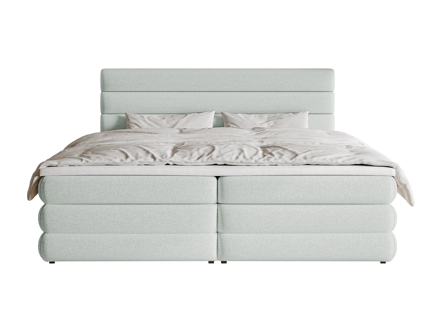 Boxspringbett mit Bettkasten - Hellgrau - 180x200 cm - ALEGRE