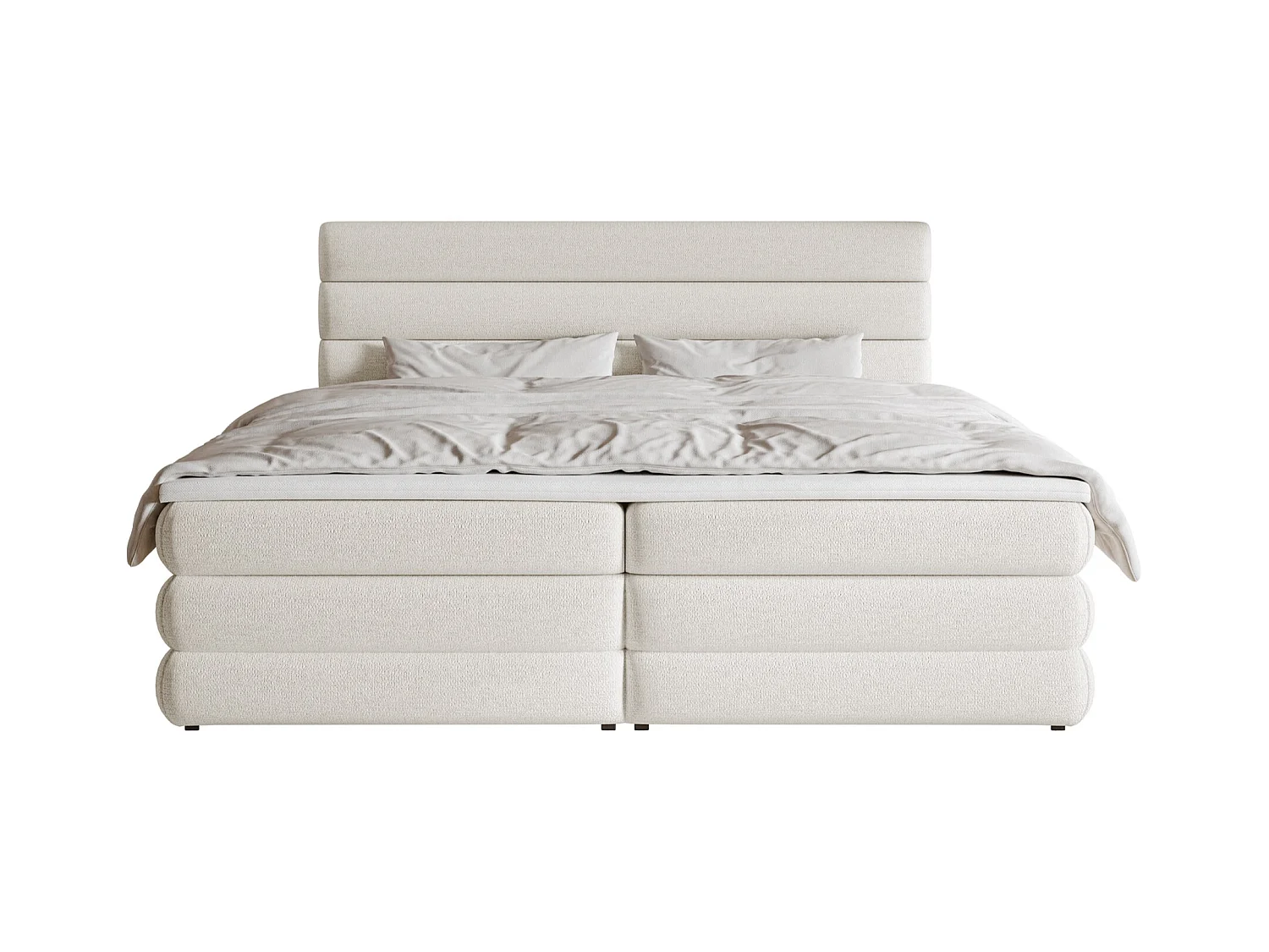 Boxspringbett mit Bettkasten - Hellbeige - 180x200 cm - ALEGRE
