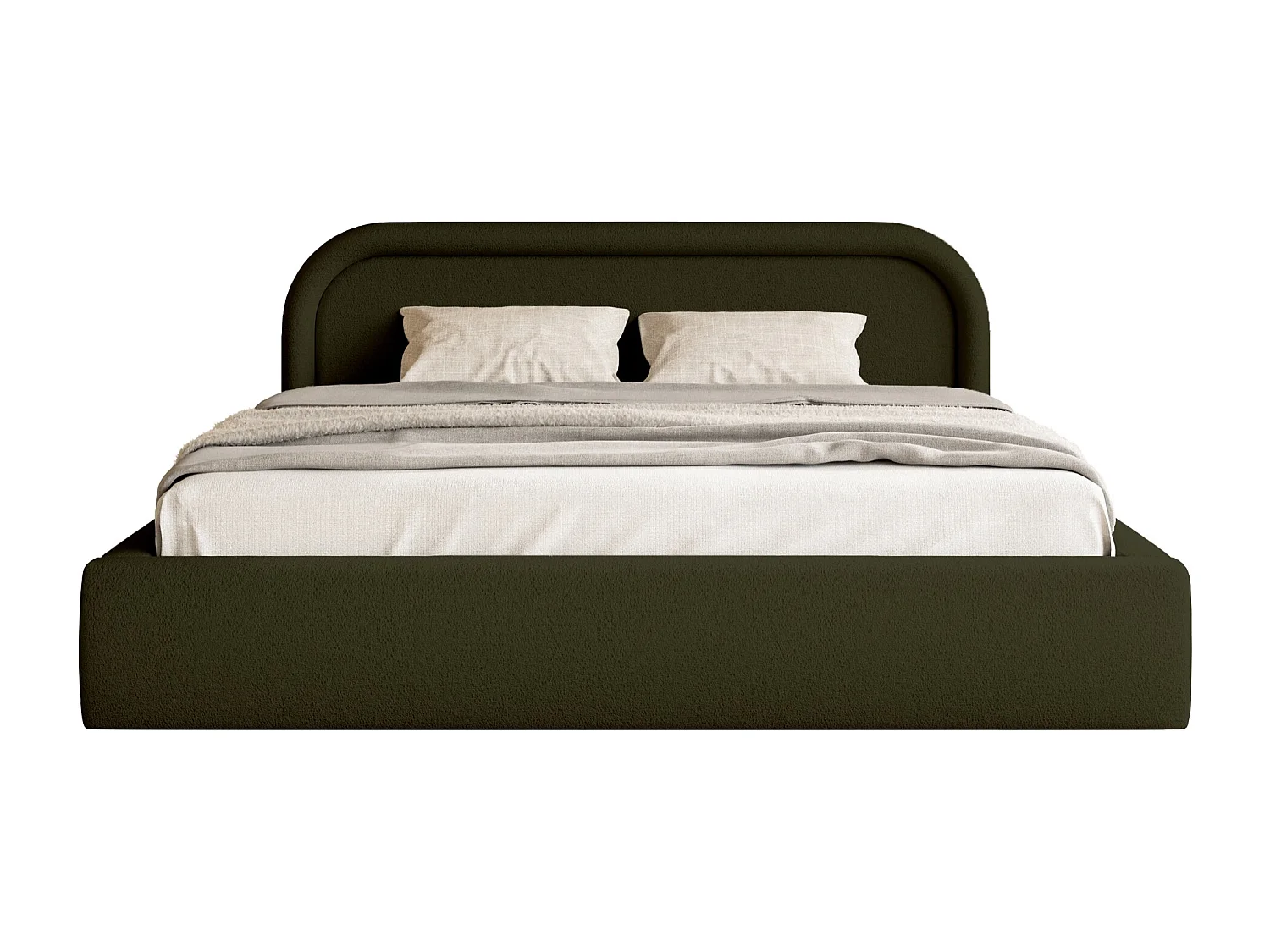 Opbergbed met hoofdeinde - 140x200 cm - olijfgroen - RUVI